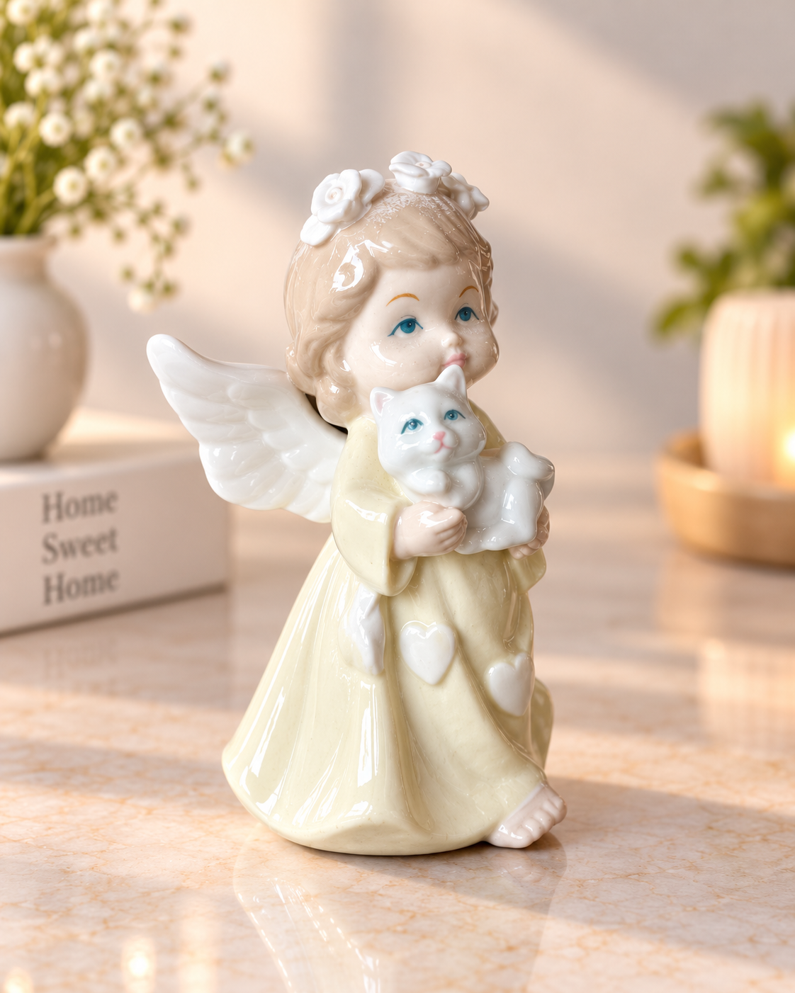 THD100 Angel Figurine with Cat
