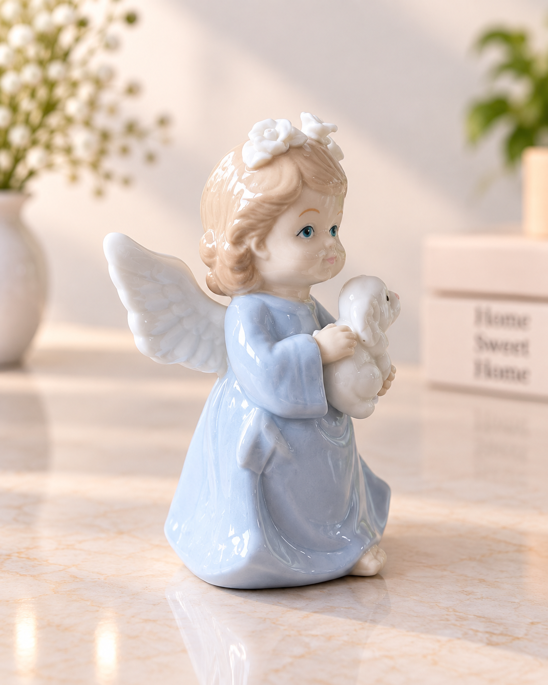 THD100 Angel Figurine with Puppy