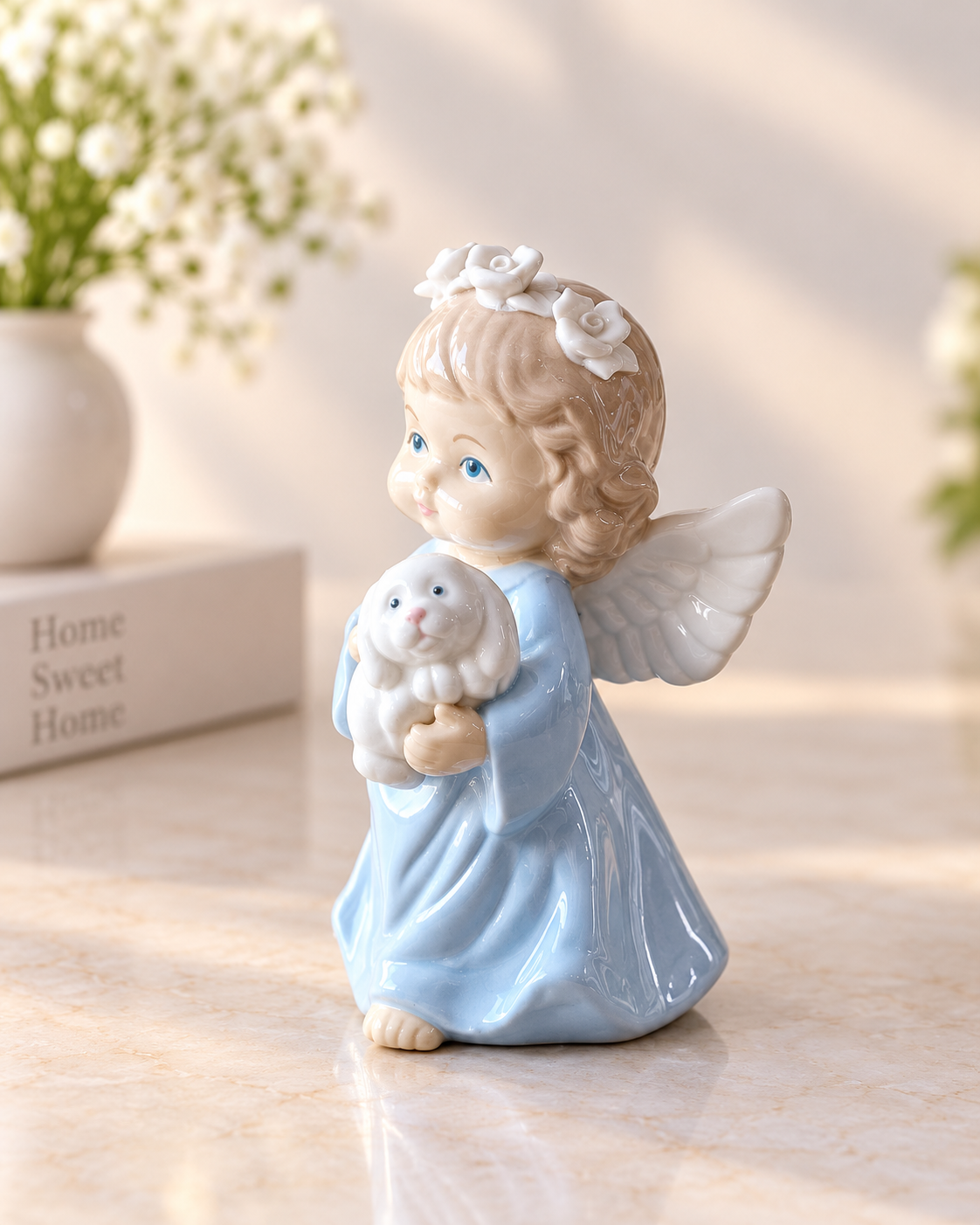 THD100 Angel Figurine with Puppy