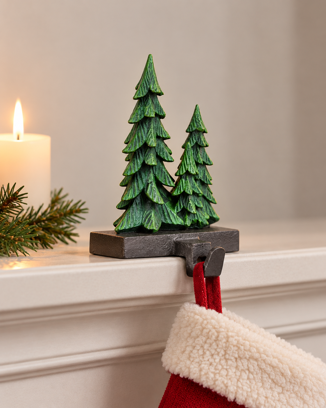 THD944 Cast Iron Christmas Tree Stocking Hanger