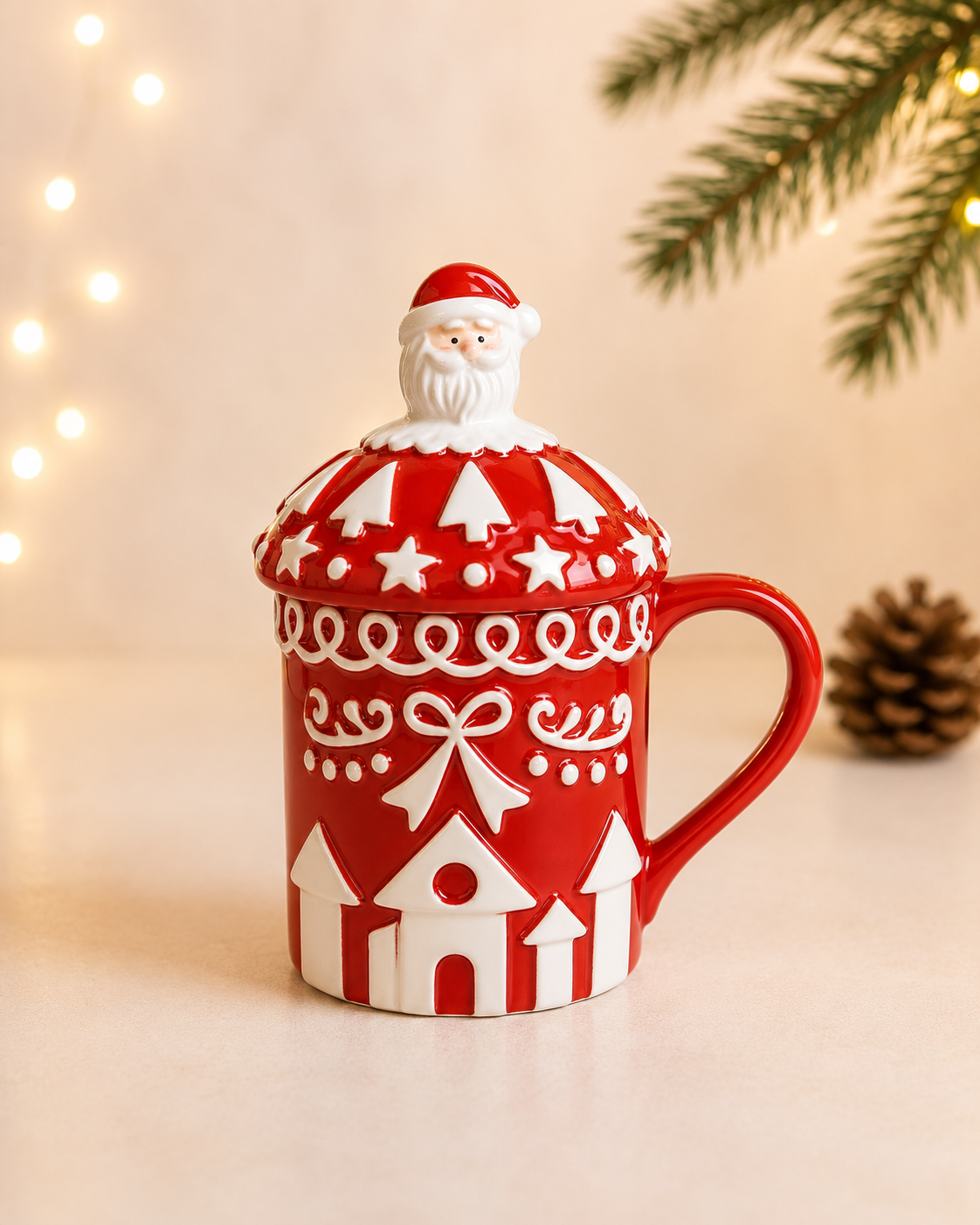 THD876 Santa Christmas Mug with Lid
