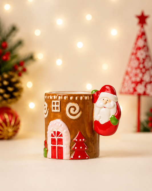 THD279 Gingerbread House Santa Christmas Ceramic Mug
