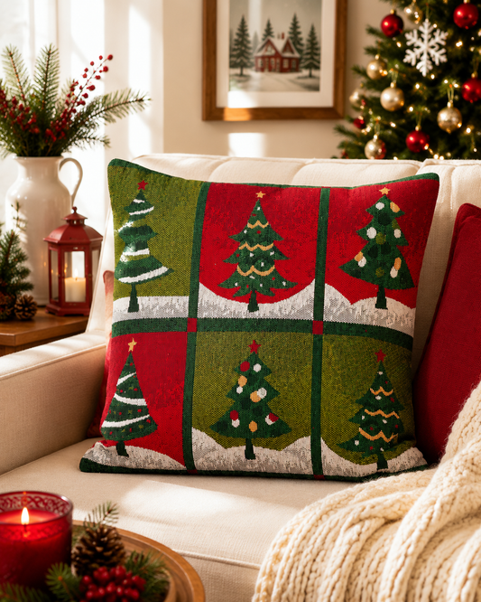 Christmas Tree Tapestry Cushion Cover