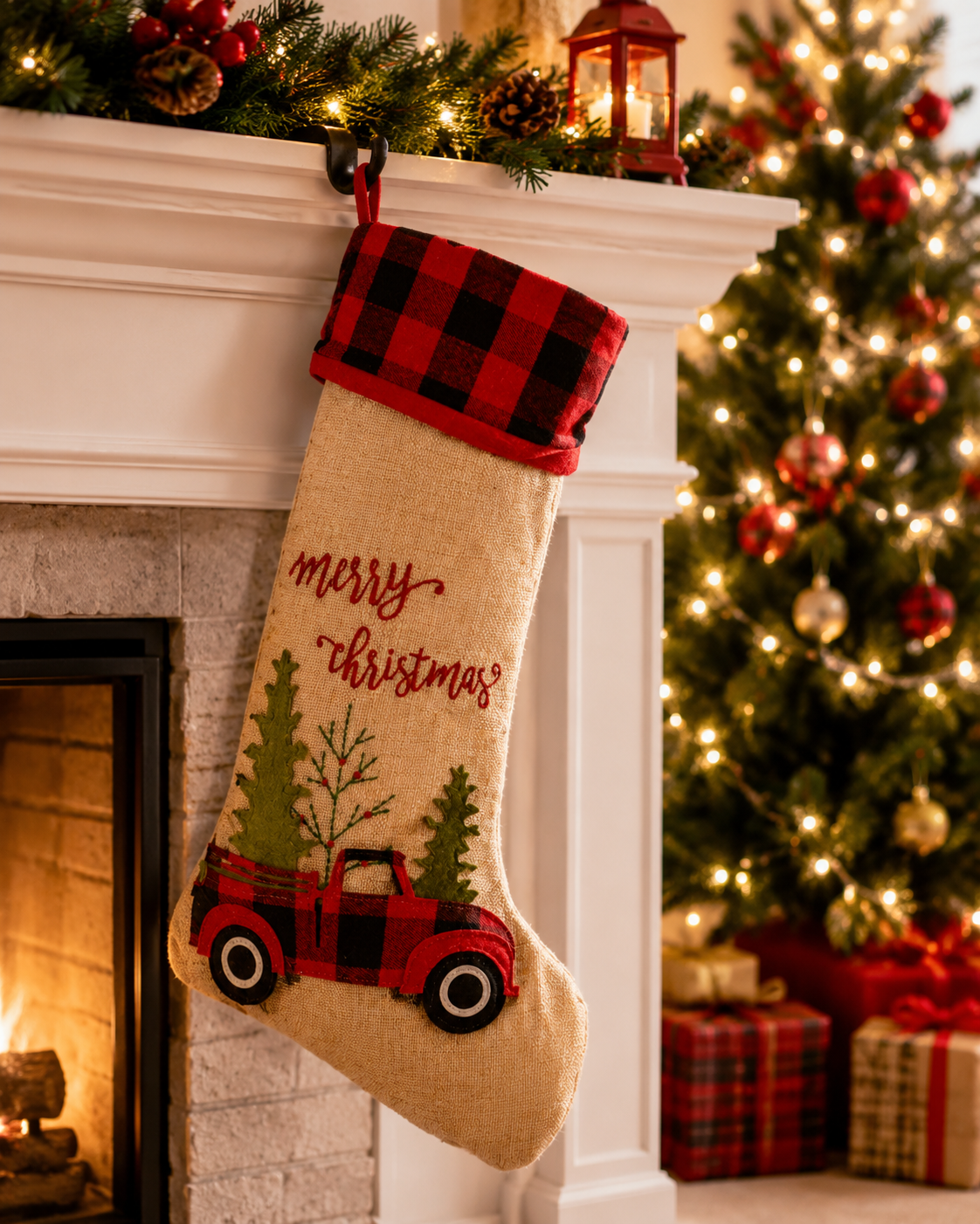 THD400 Red Truck Christmas Stocking