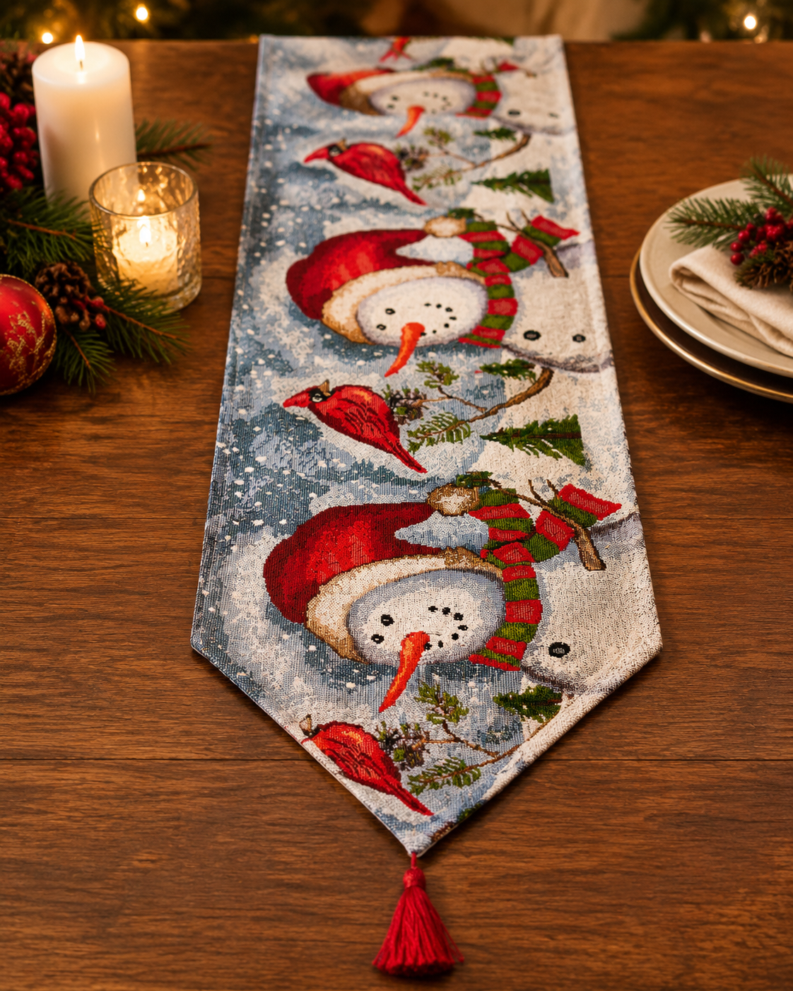Snowman Christmas Table Runner