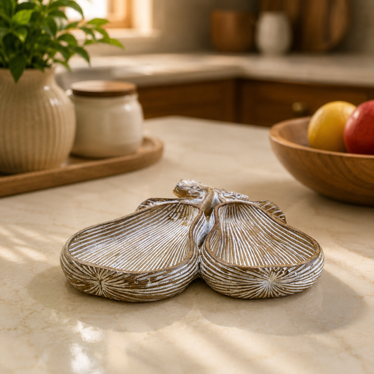 THD087 Rustic Dual Pear Decorative Tray / Organizer