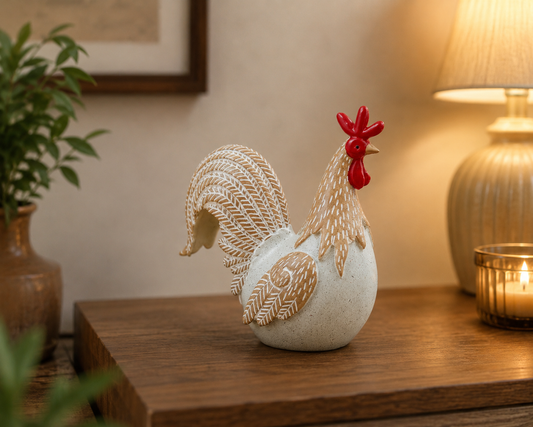THD076 Resin Rooster Decorative Figurine