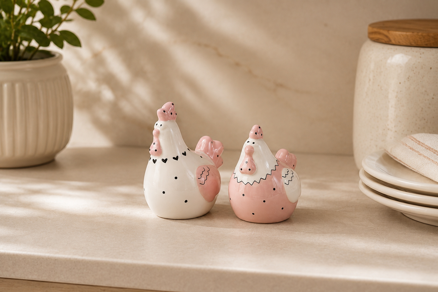 TT-235 Ceramic Chicken Salt & Pepper Shaker Set
