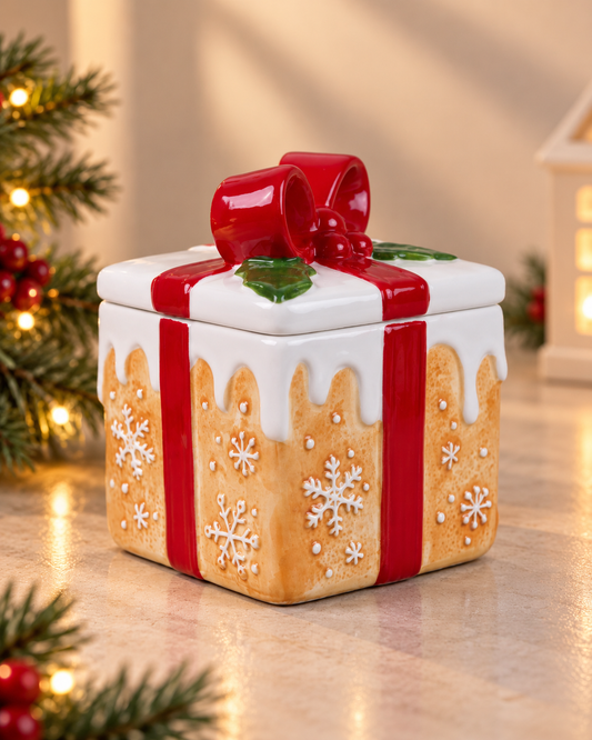 THD801 Christmas Gift Box Ceramic Storage Jar
