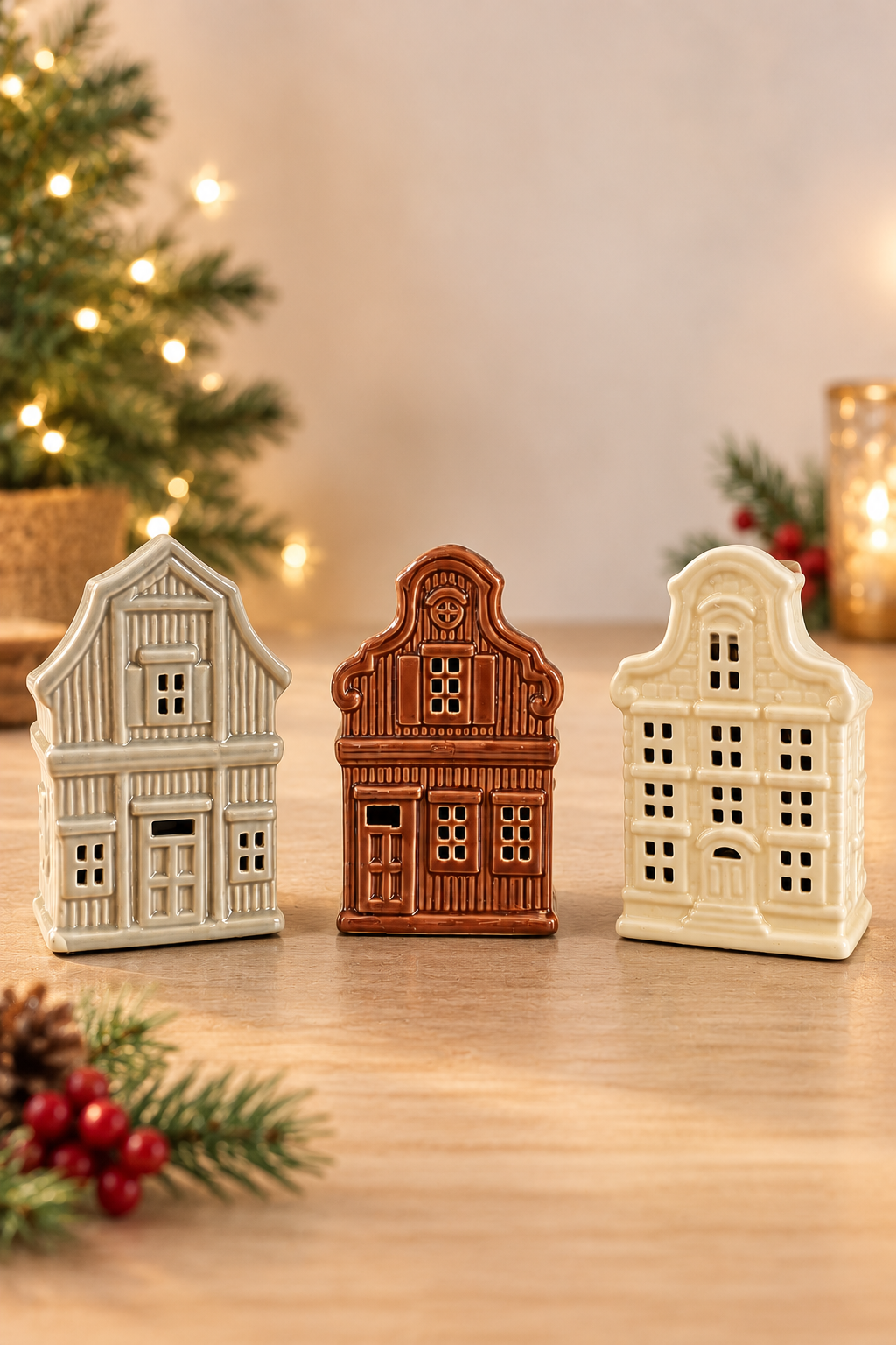 THD 574 Light-Up Ceramic Decorative Houses