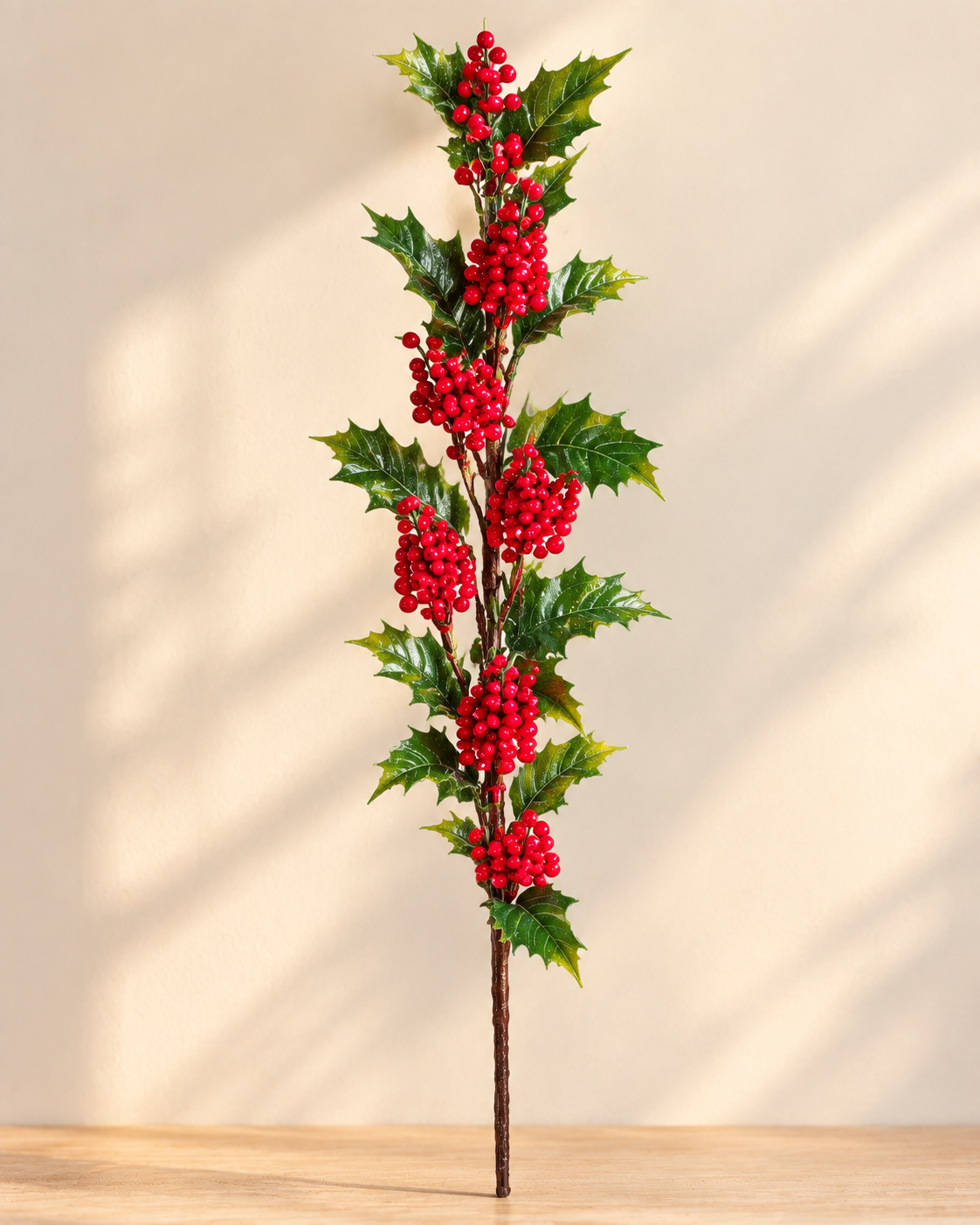 THD974 Artificial Holly Berry Christmas Stem