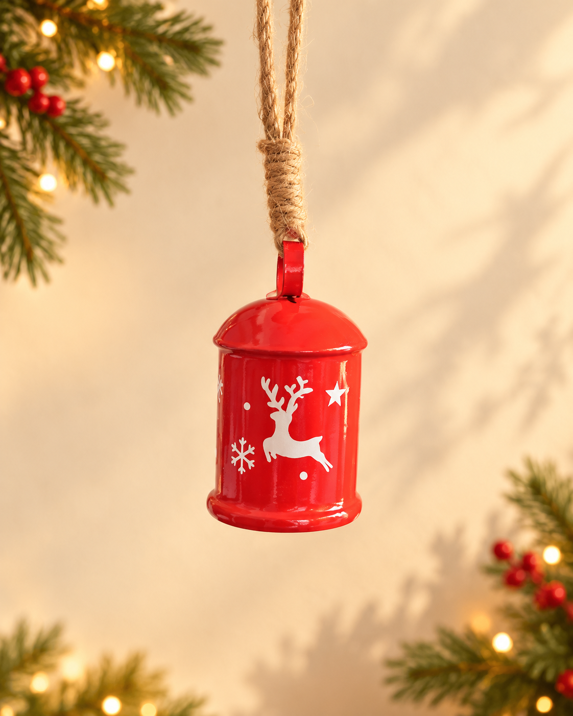 THD926 Red Metal Christmas Hanging Bell