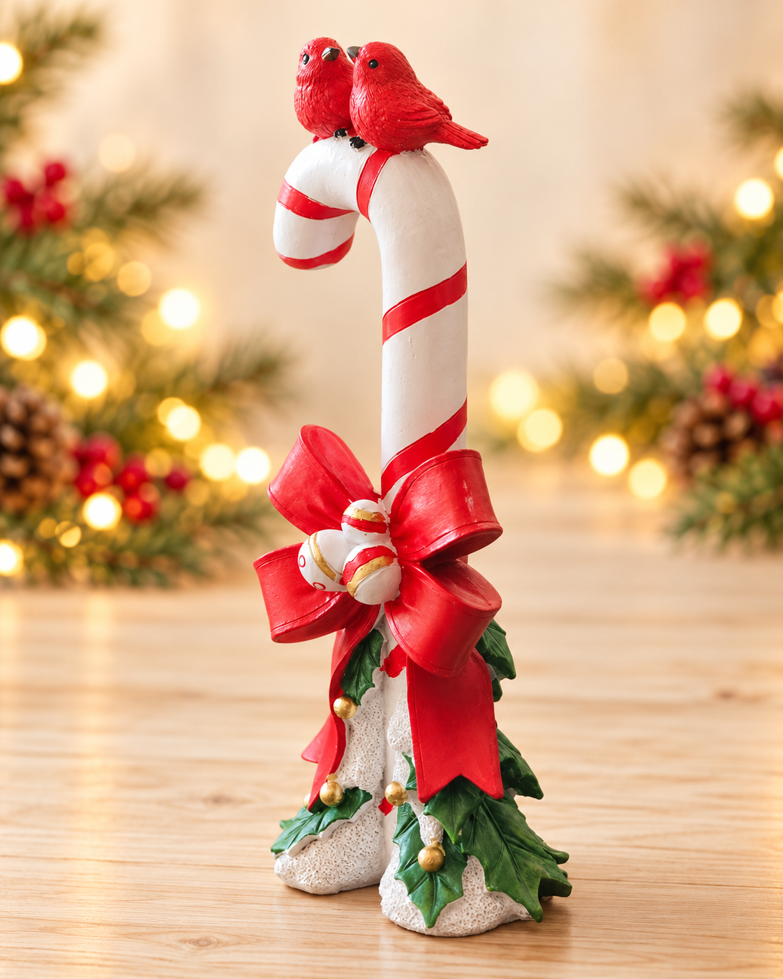 THD929 Candy Cane with Red Birds Christmas
