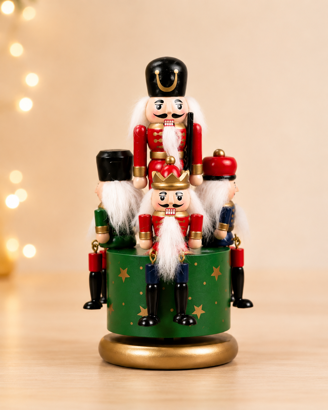 THD649 Premium Wooden Musical Nutcracker Carousel