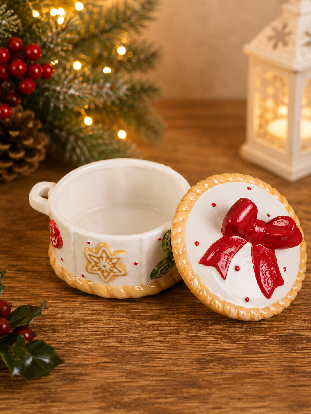 THD771 Christmas Gingerbread Canister with Bow