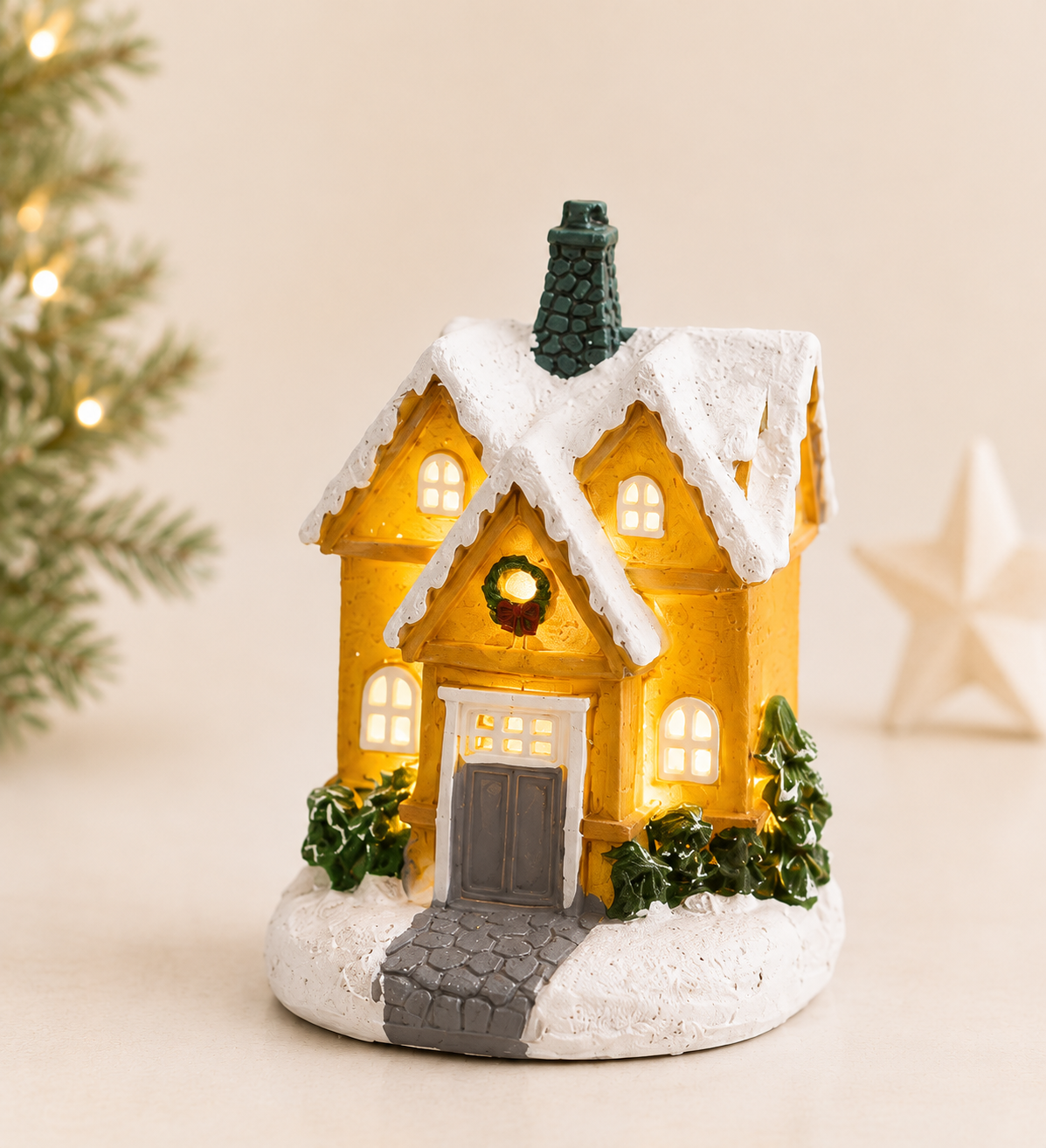 THD676 Christmas Light-Up Cottage