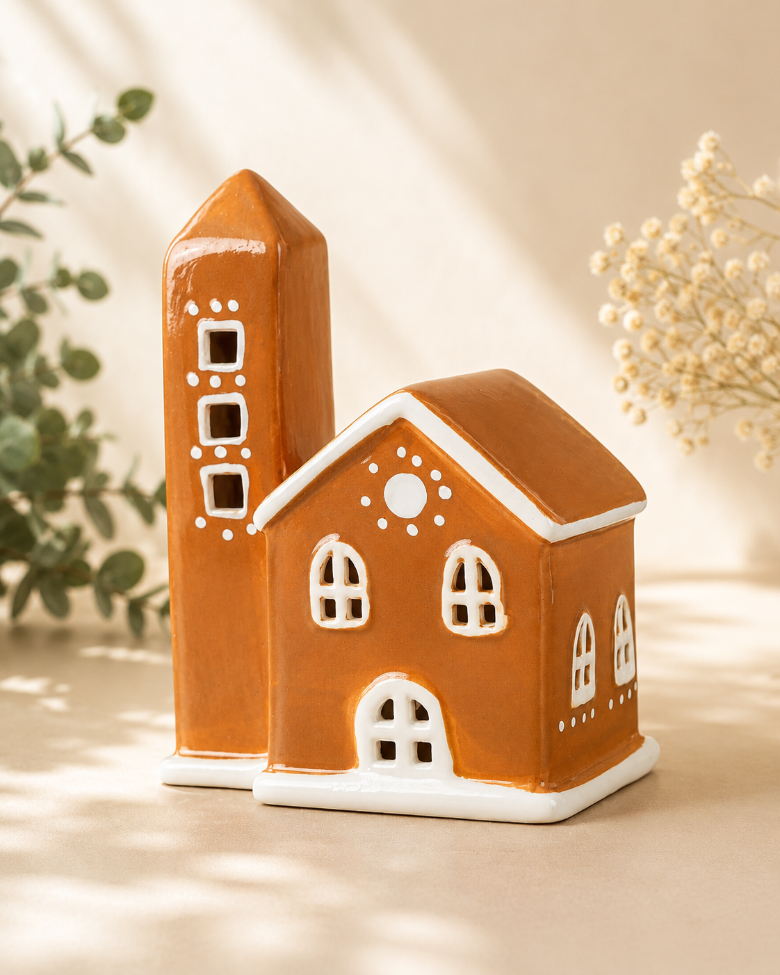THD1006 Gingerbread House Christmas Décor Set – Set of 5