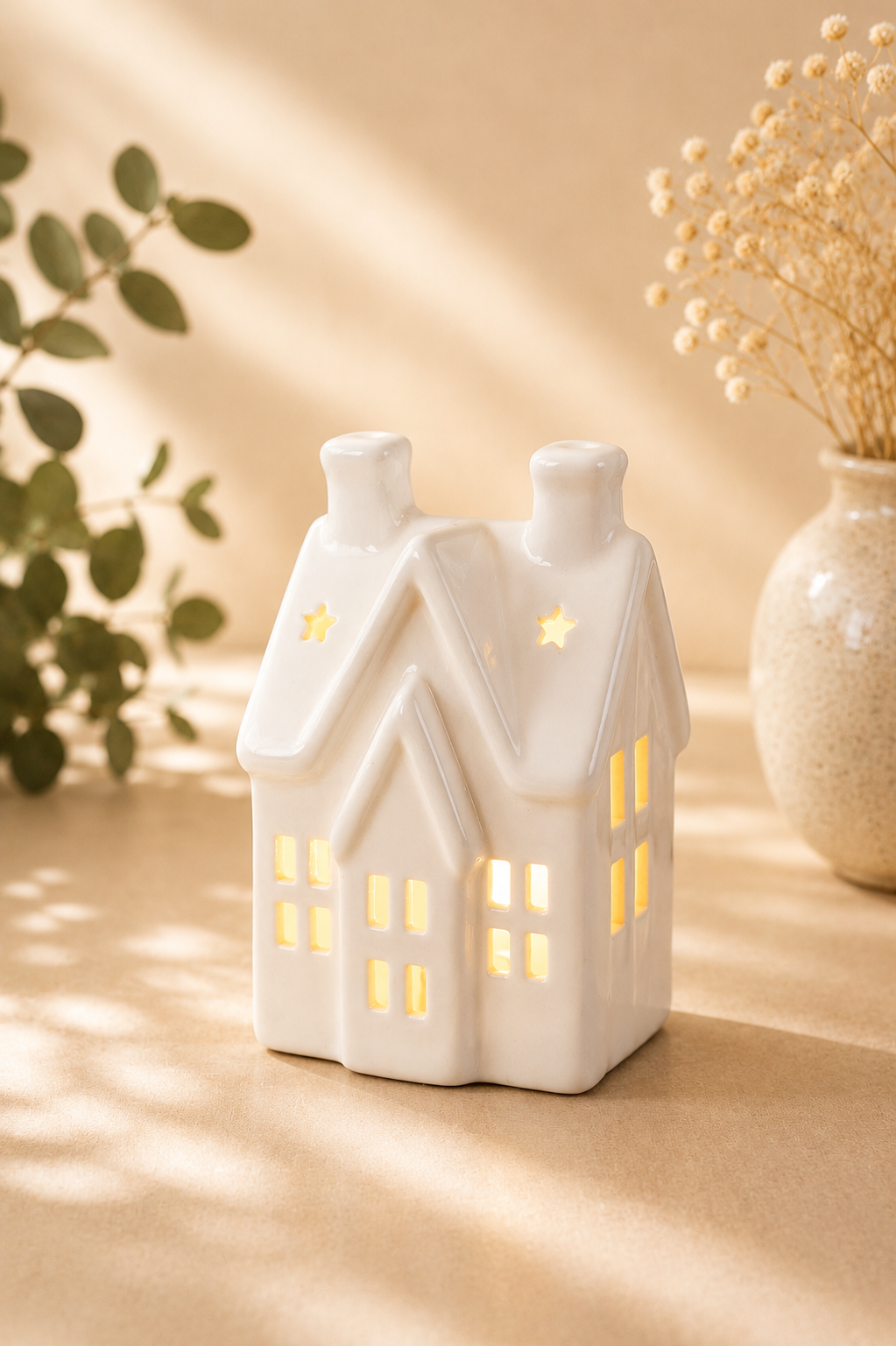 THD1007 Glossy Ceramic Christmas Cottage