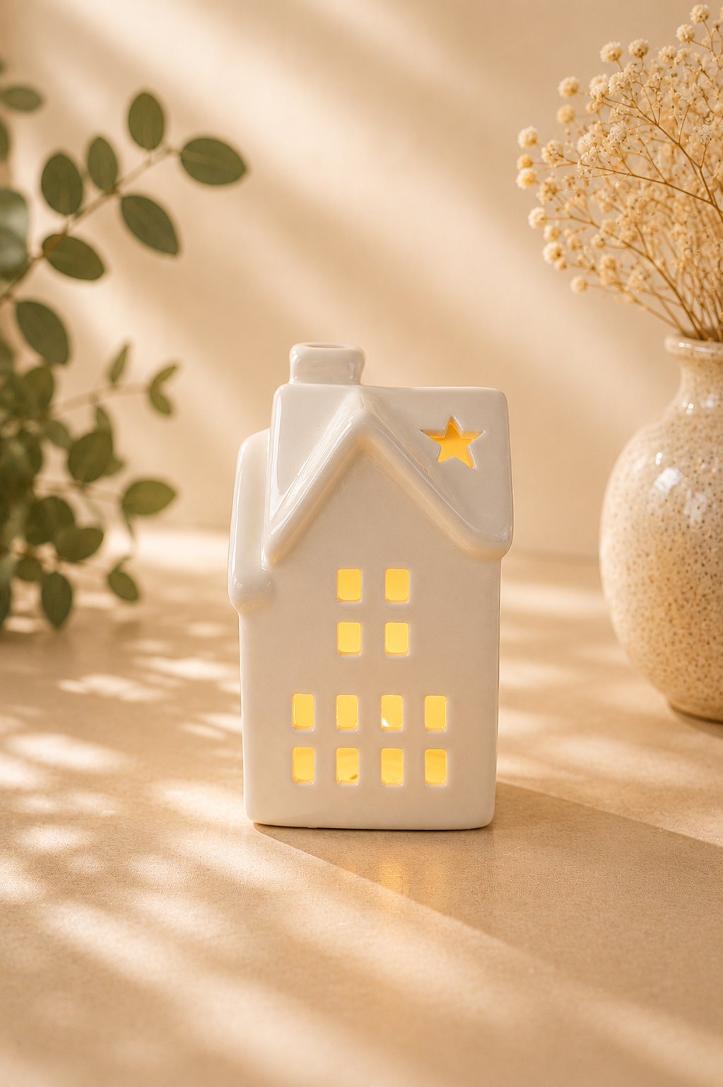 THD1007 Glossy Ceramic Christmas Cottage