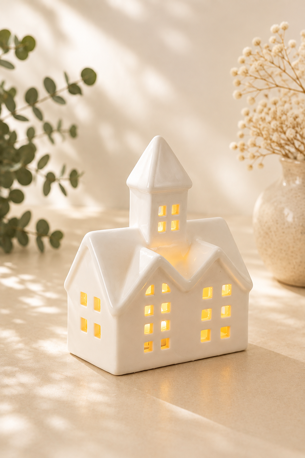 THD1007 Glossy Ceramic Christmas Cottage