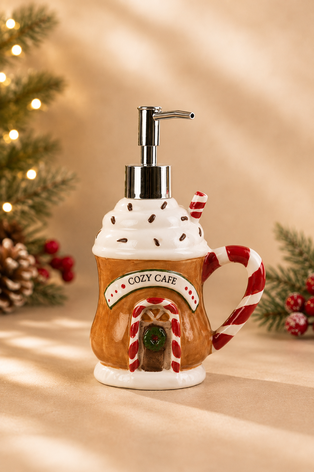 THD1021  Christmas Ceramic Soap Dispenser