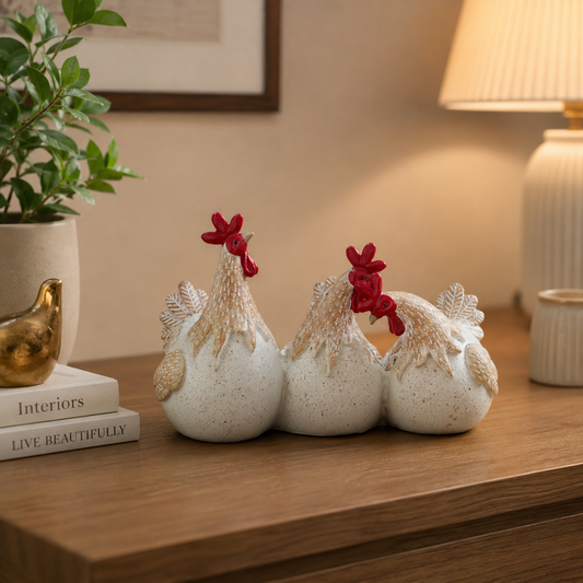 THD079 Resin Rooster Trio Decorative Figurine