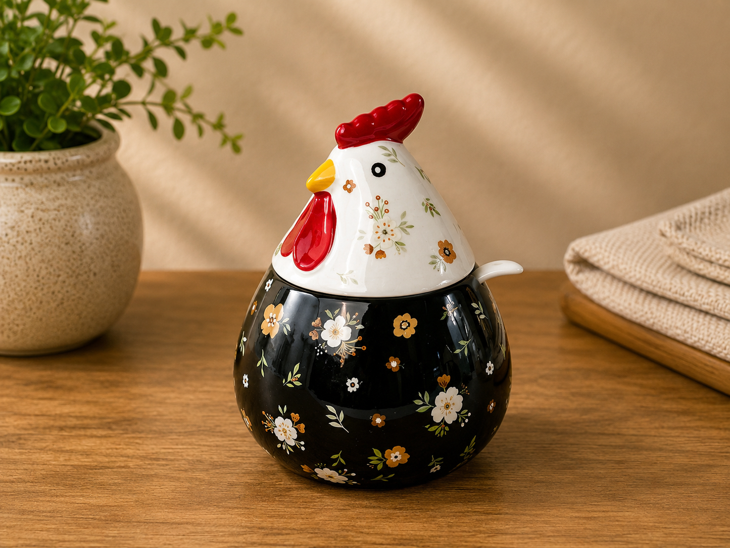 DD-101 Ceramic Storage Jar with Spoon