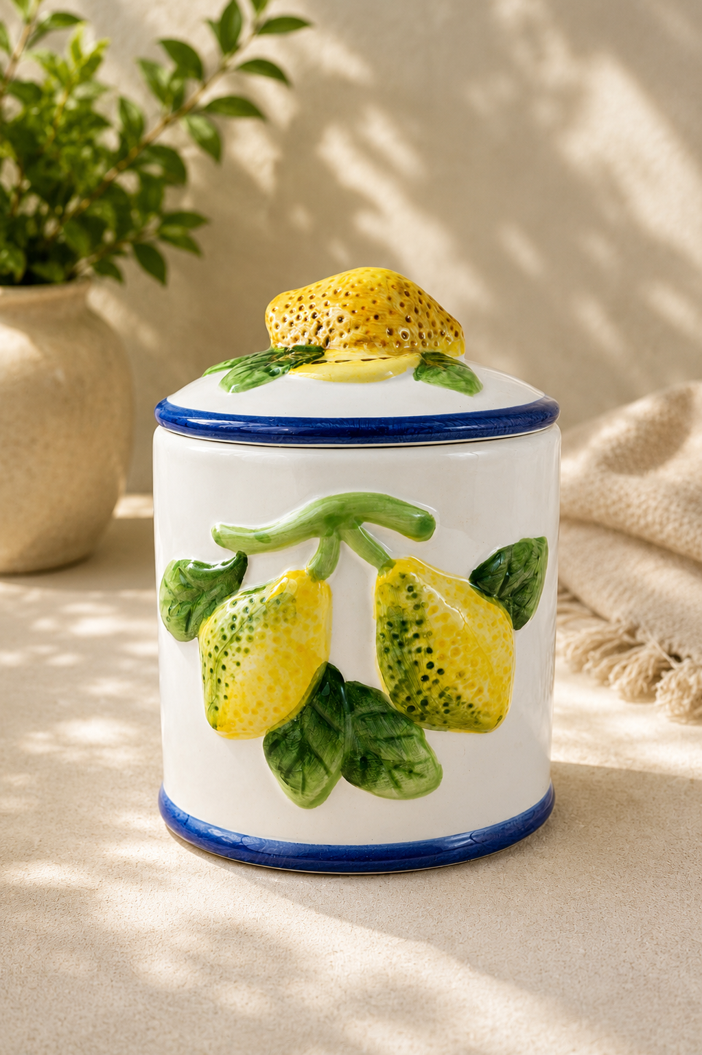 DD-47 Ceramic Lemon Storage Jar with Lid