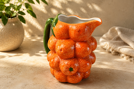 TT-306 Orange Ceramic Pitcher Jug