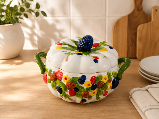 TT- 027 Berry Design Ceramic Casserole with Lid