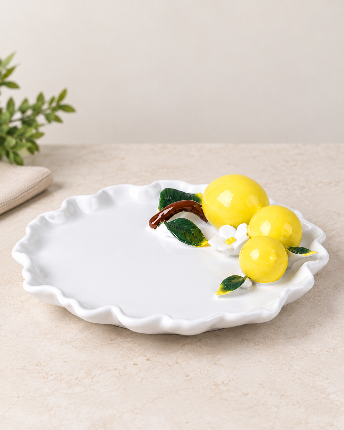 TT-157 Lemon Scalloped Serving PlatterS