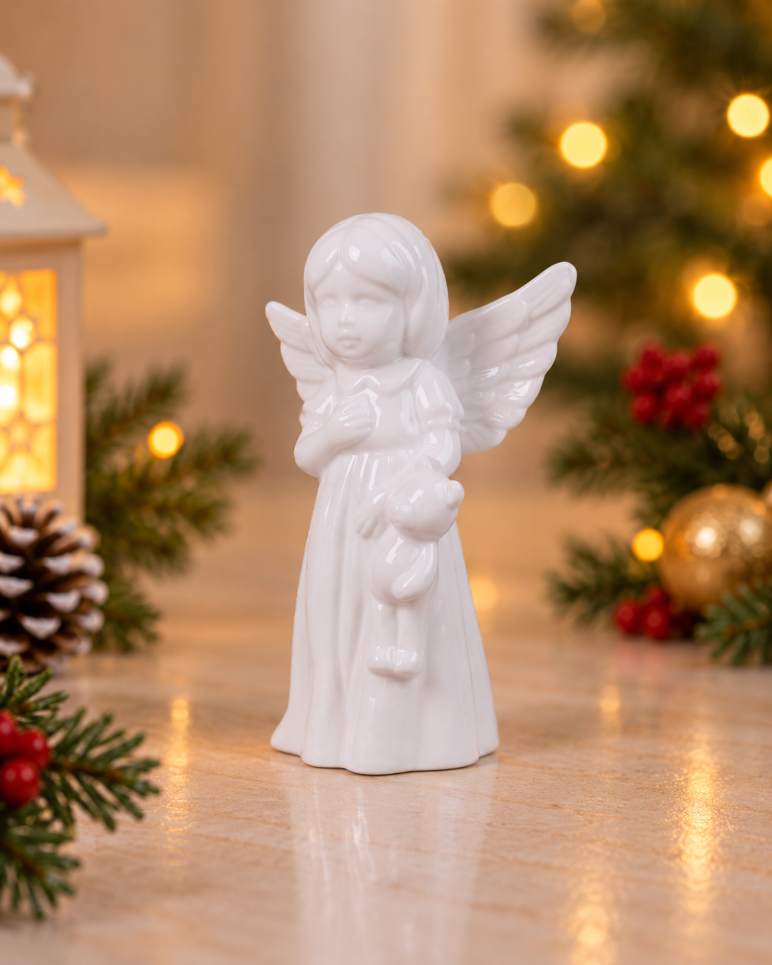 THD798 Glossy White Angel Figurine