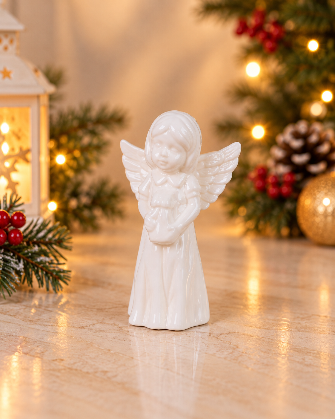 THD798 Glossy White Angel Figurine