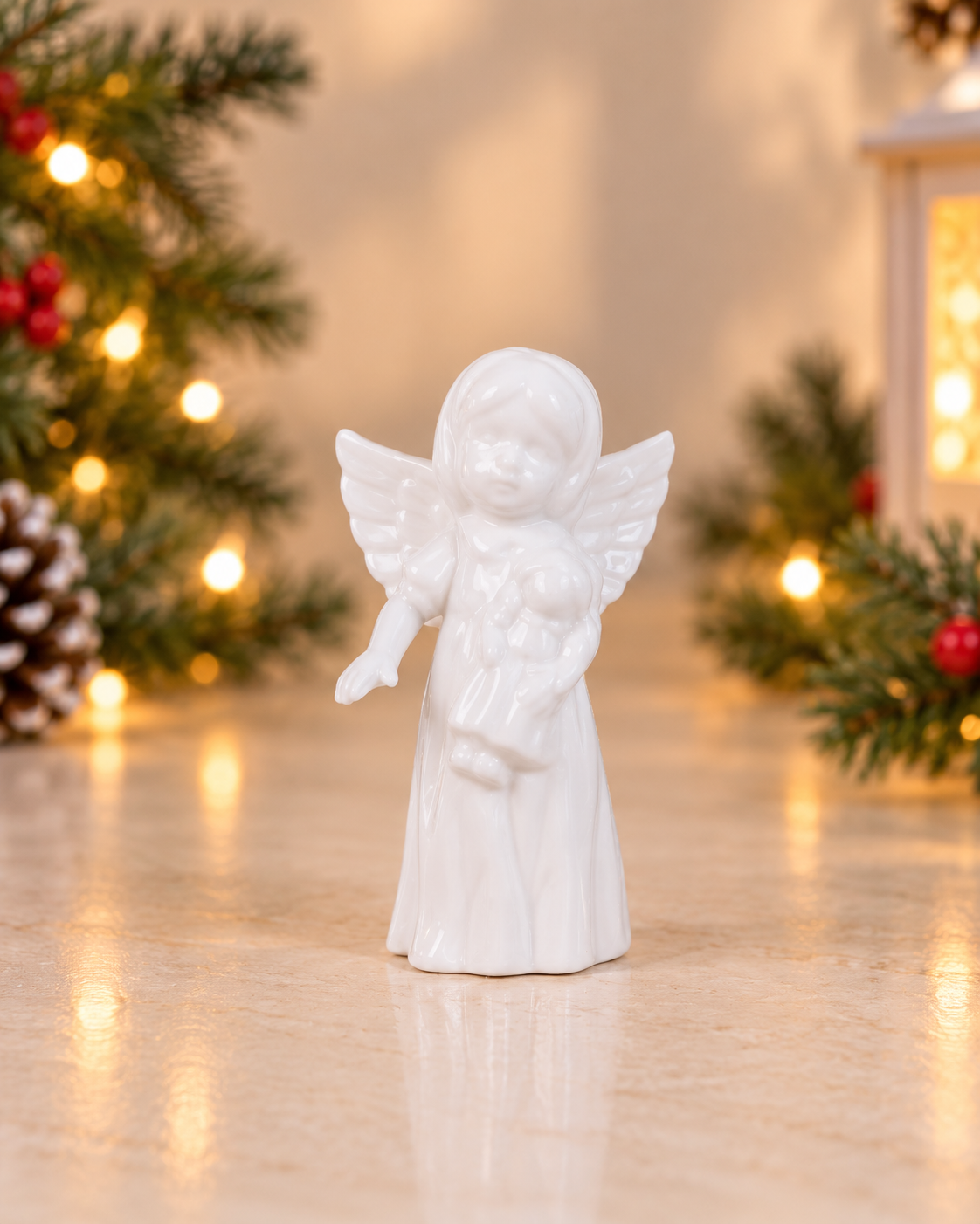 THD798 Glossy White Angel Figurine