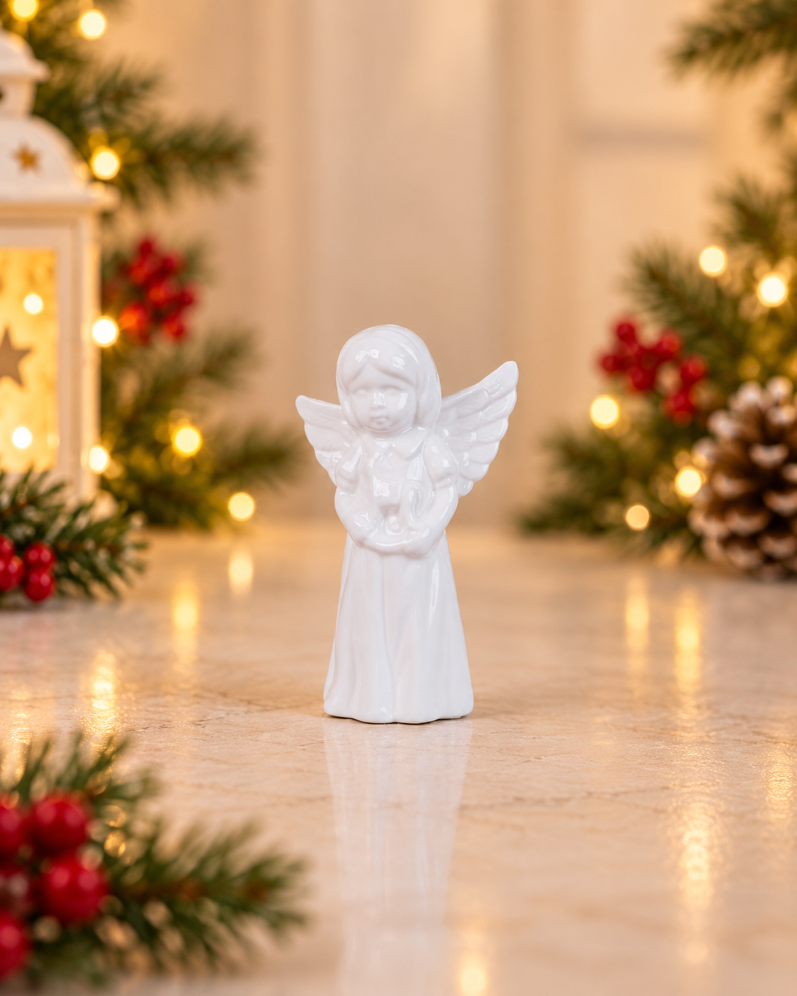 THD798 Glossy White Angel Figurine