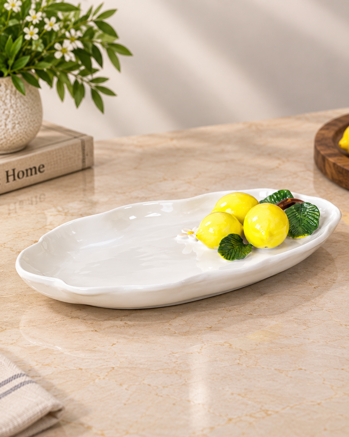 TT-157 Lemon Scalloped Serving PlatterS