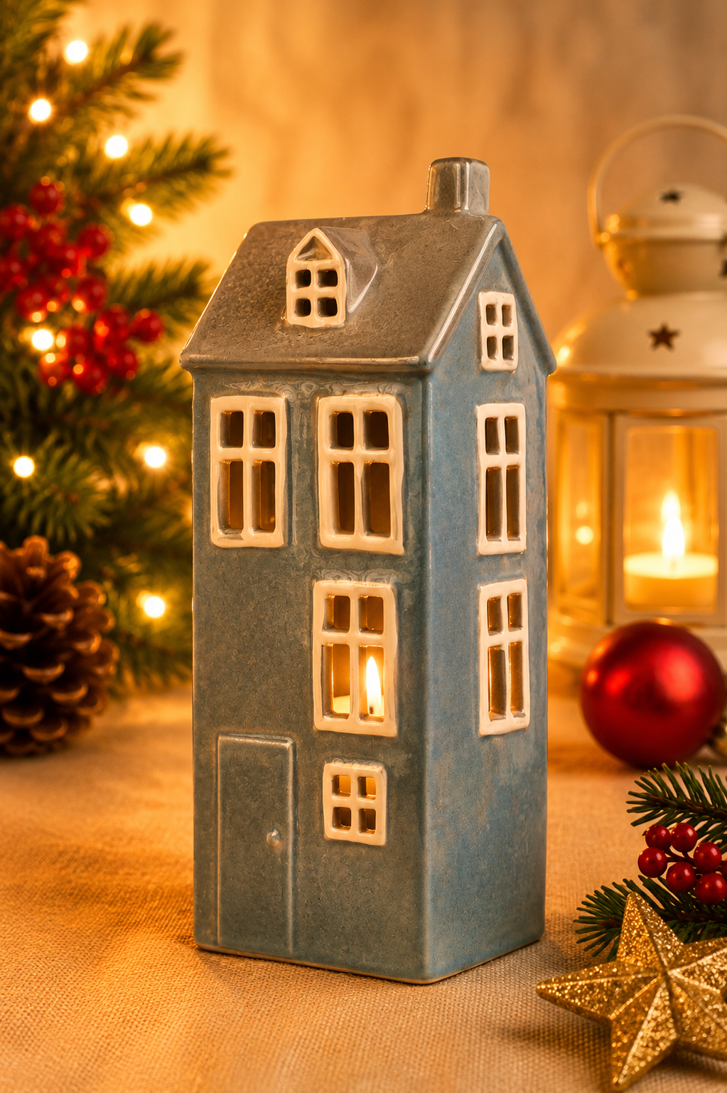 THD1039 Ceramic Cottage T-Light Holder