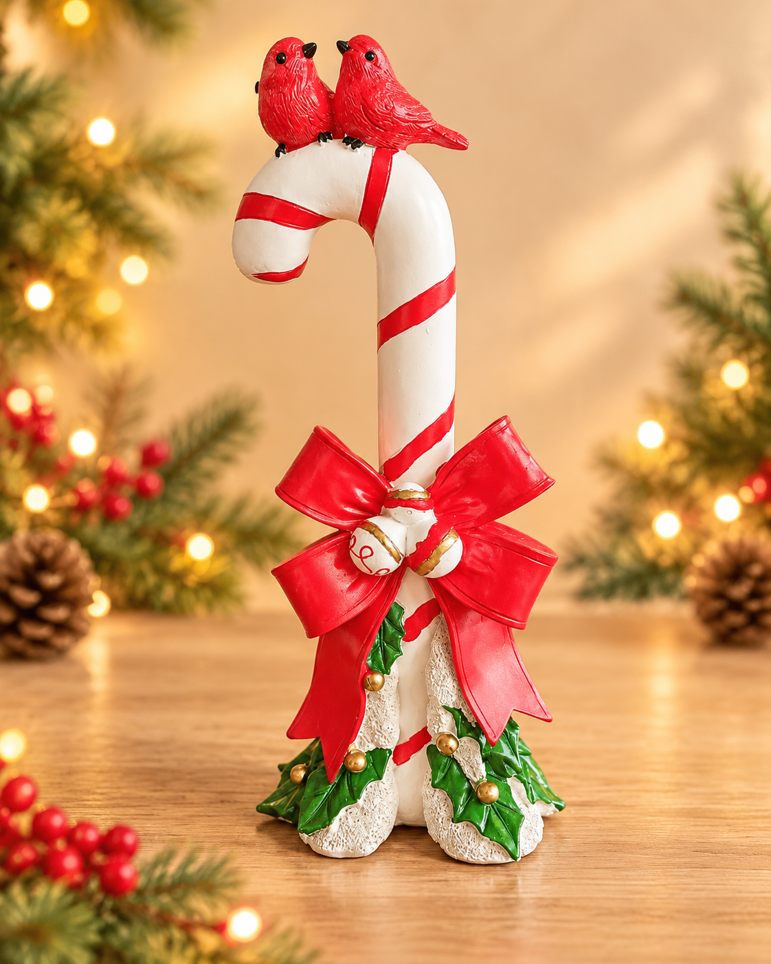 THD929 Candy Cane with Red Birds Christmas