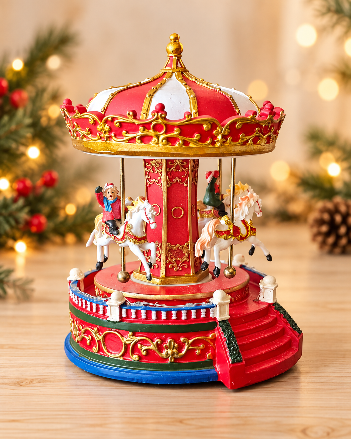 THD961 Musical Rotating Christmas Carousel