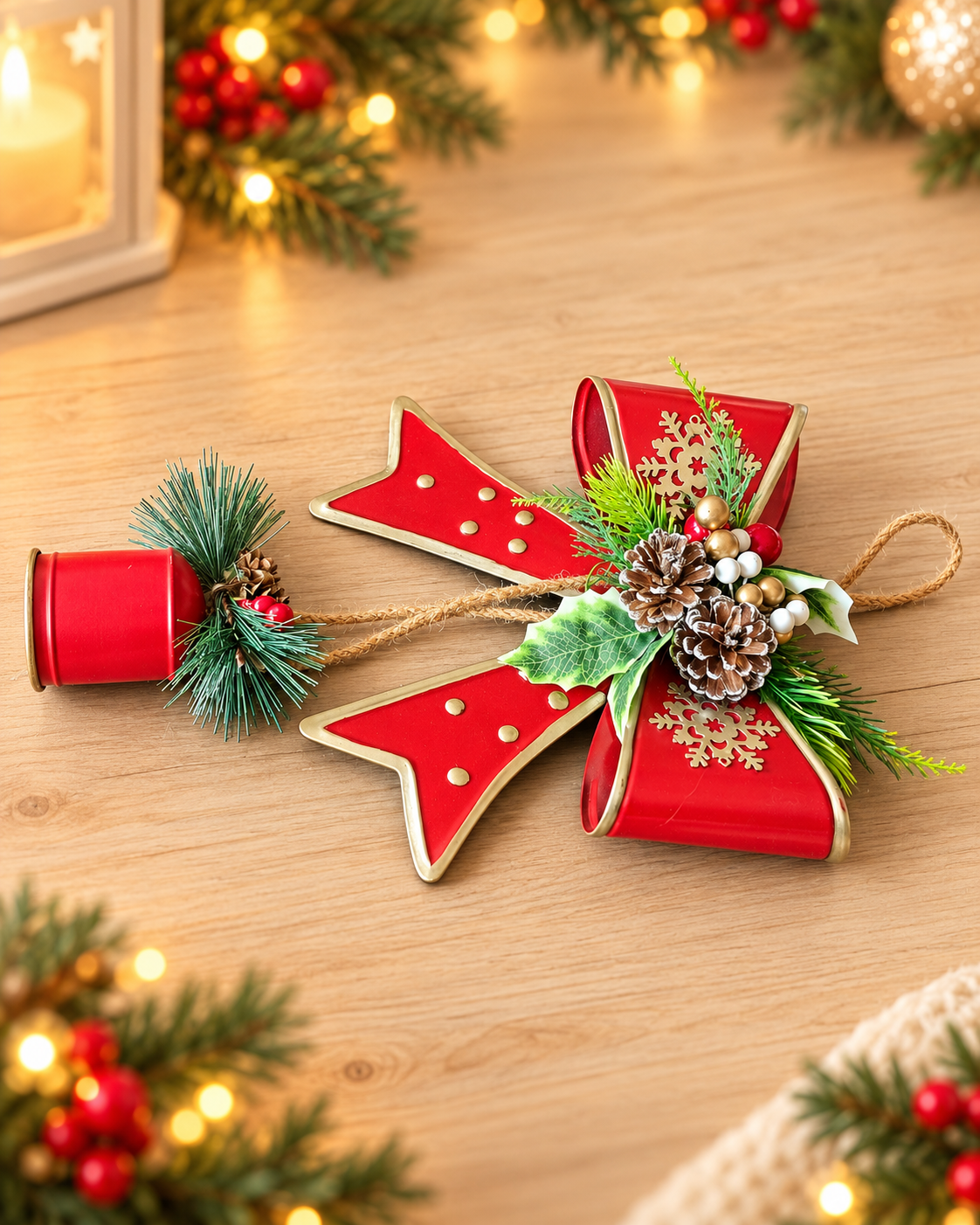THD939 Red & Gold Christmas Bell Hanging