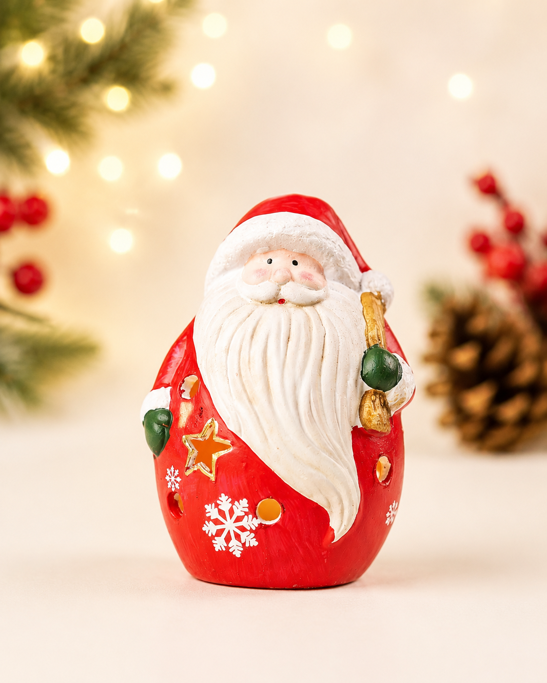 THD314  Light Up Christmas Santa Figurine
