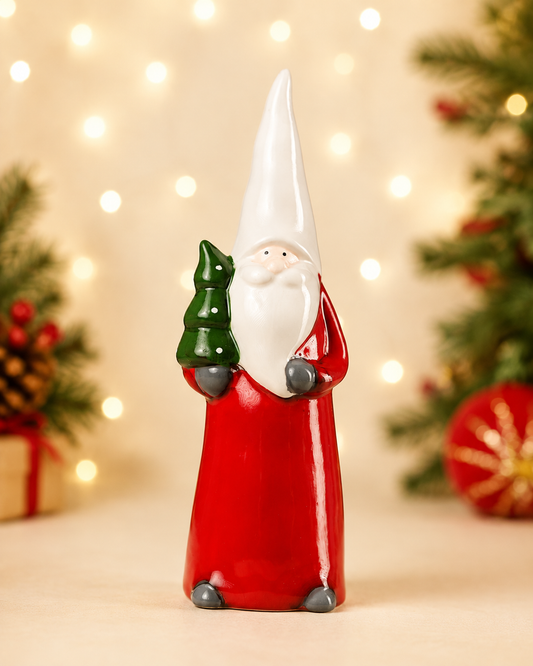 THD310 Christmas Santa Gnome Figurine with Tree