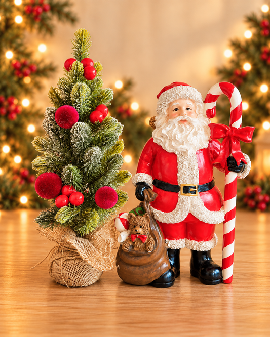 Christmas Tree & Santa Claus Decorative Combo – Festive Christmas Display