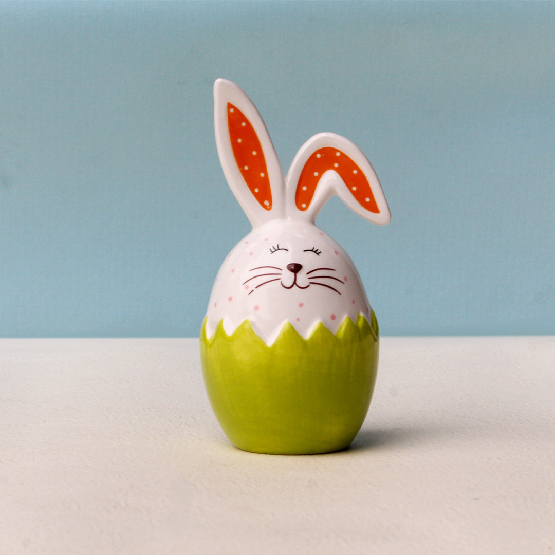 EASTER BUNNY EGG CERAMIC DECORATIVE FIGURINE
