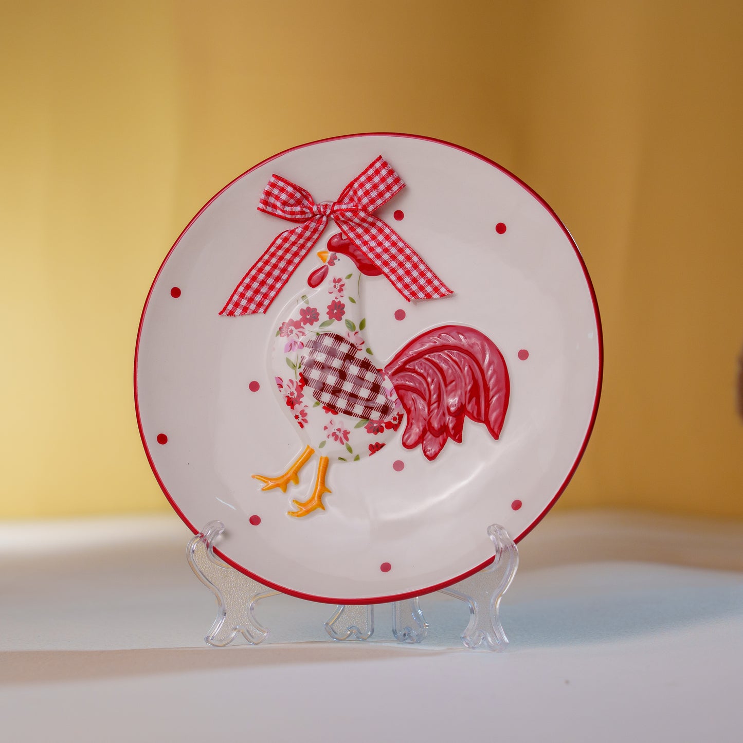 THD419 ROOSTER ROUND PLATE