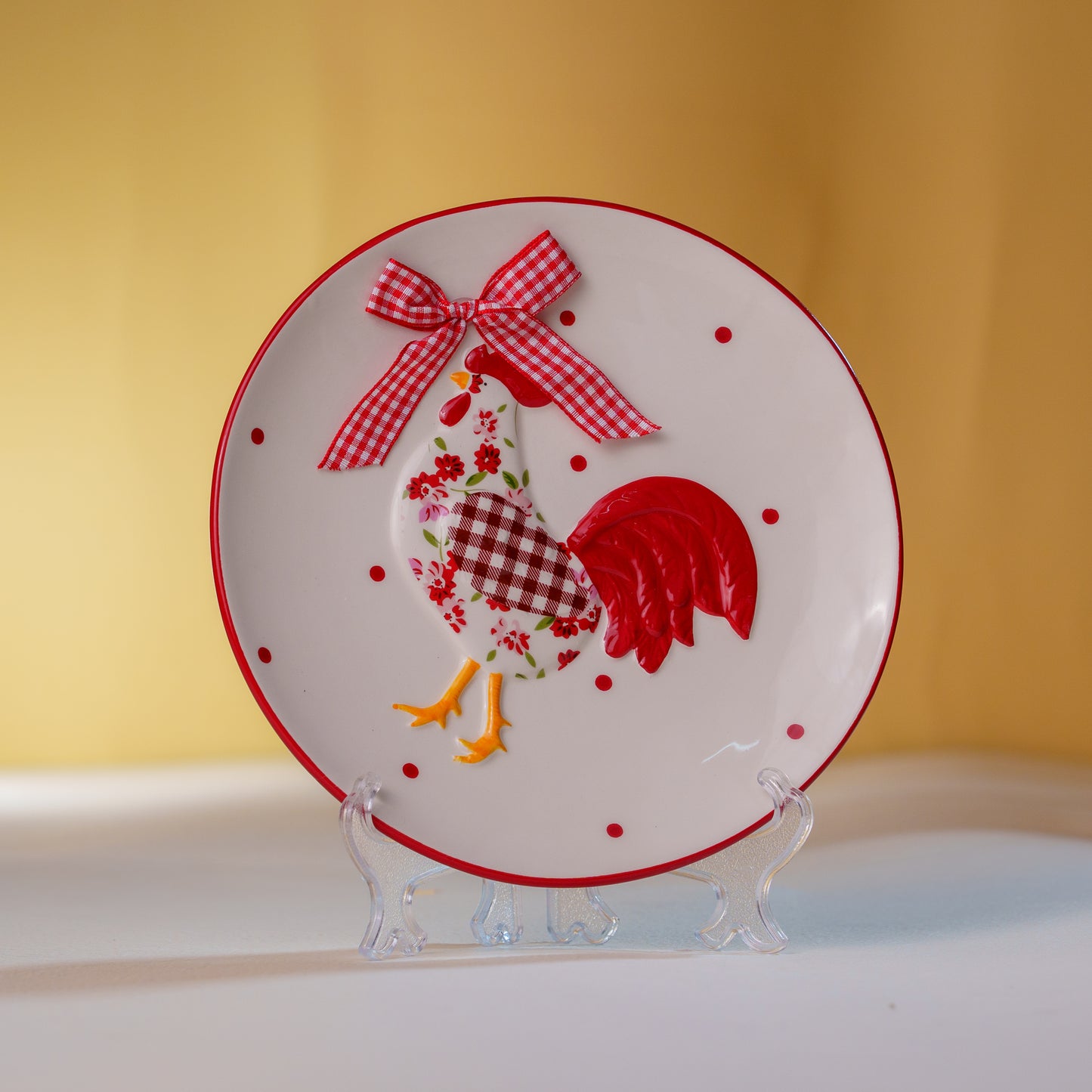 THD419 ROOSTER ROUND PLATE