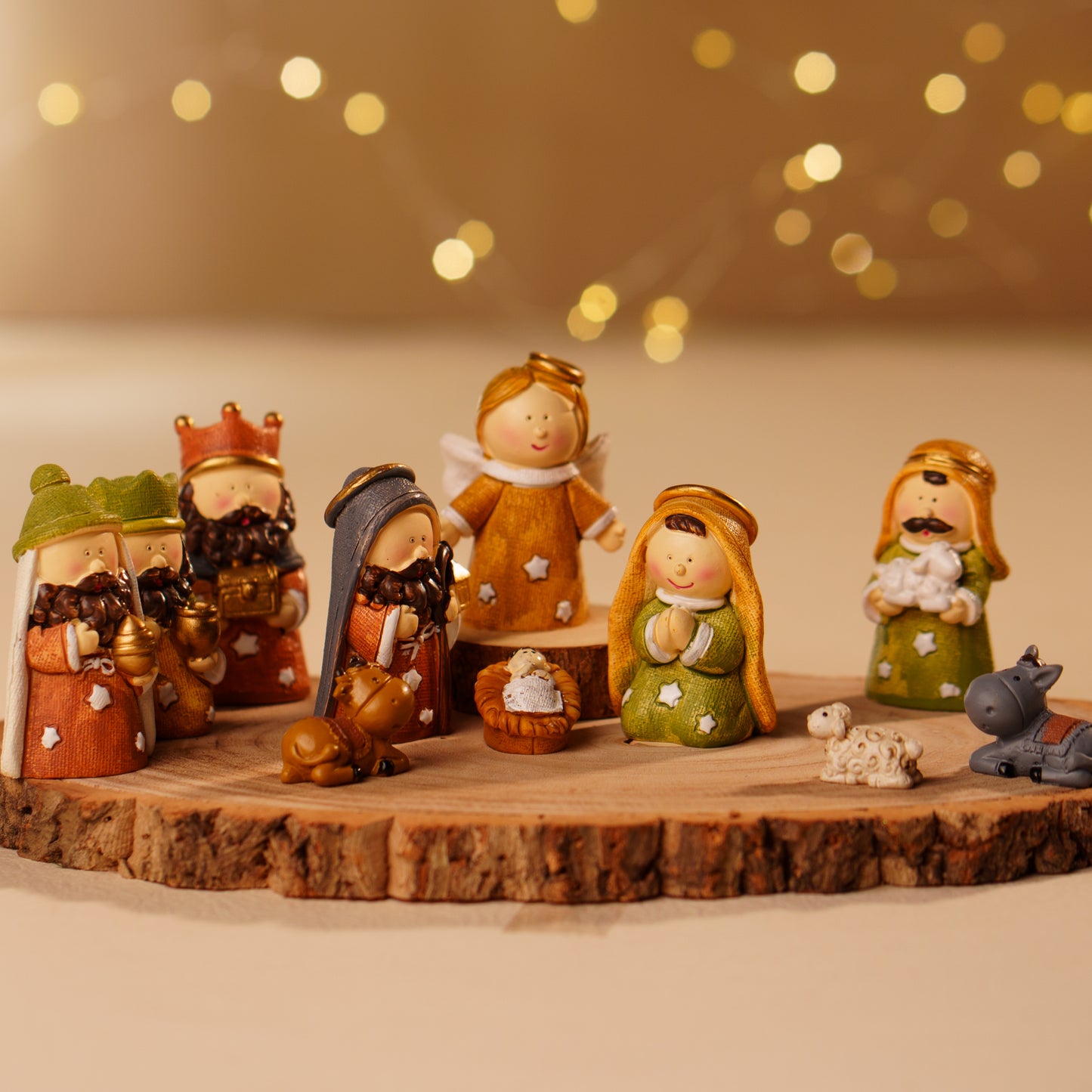 THD424 COLOR CRIB SET WITH ROUND WOODEN LOG