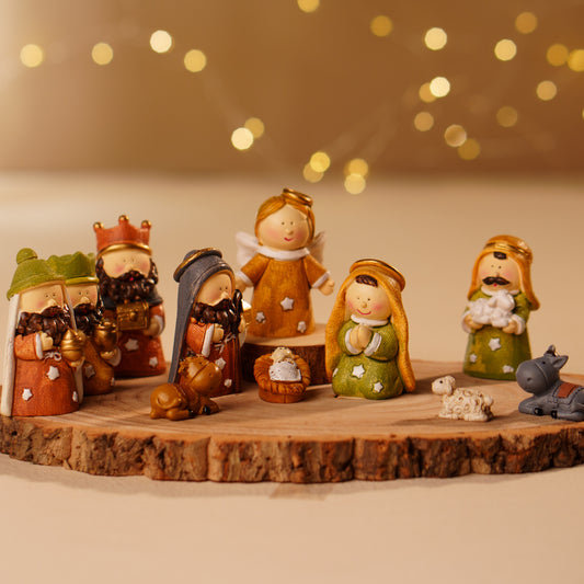 THD424 COLOR CRIB SET WITH ROUND WOODEN LOG