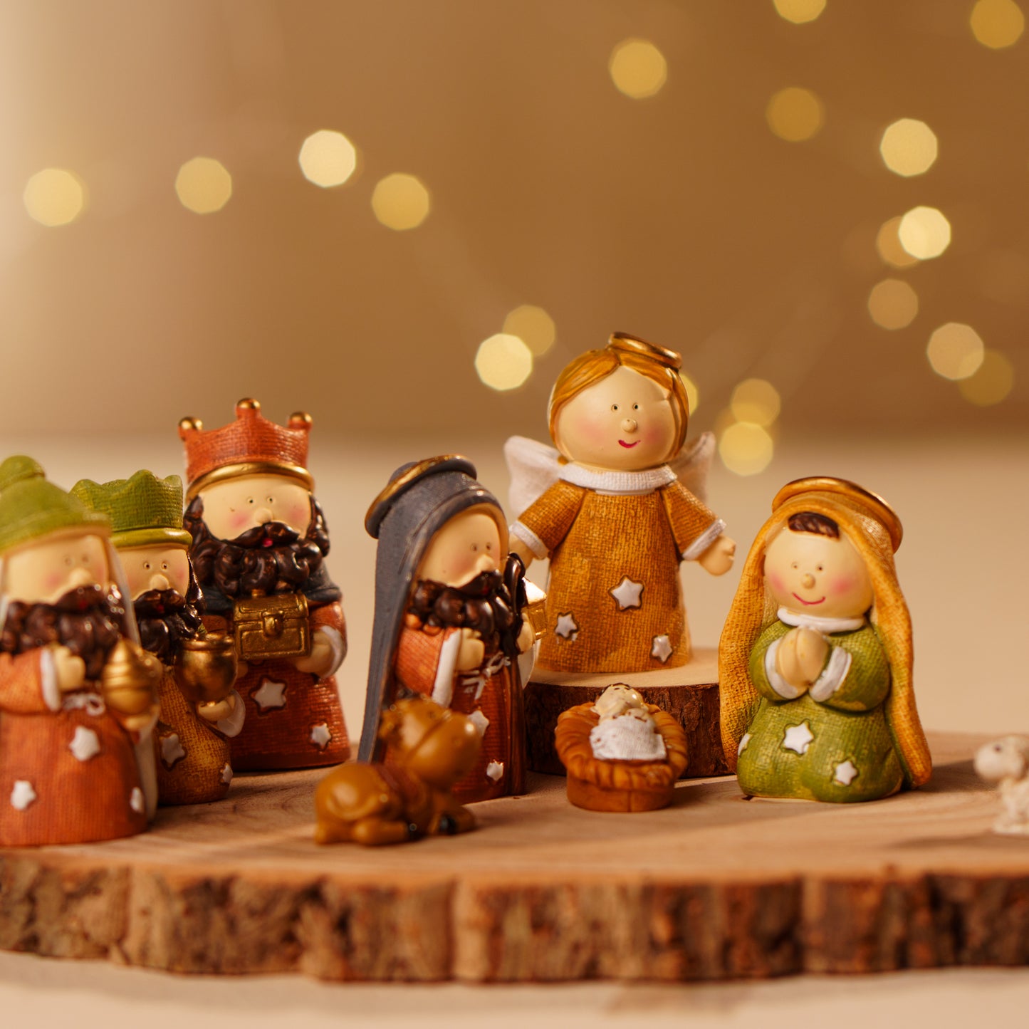 THD424 COLOR CRIB SET WITH ROUND WOODEN LOG