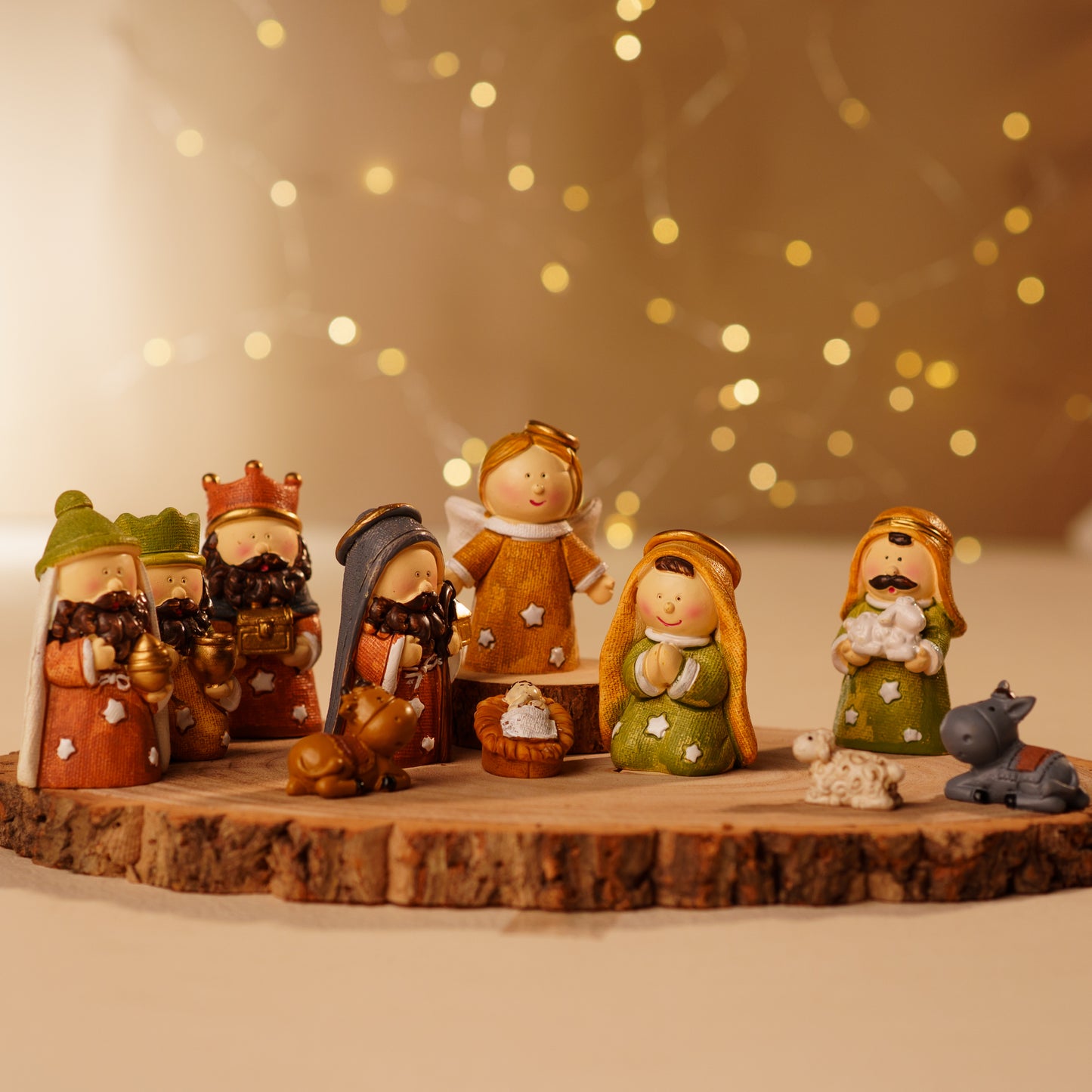 THD424 COLOR CRIB SET WITH ROUND WOODEN LOG